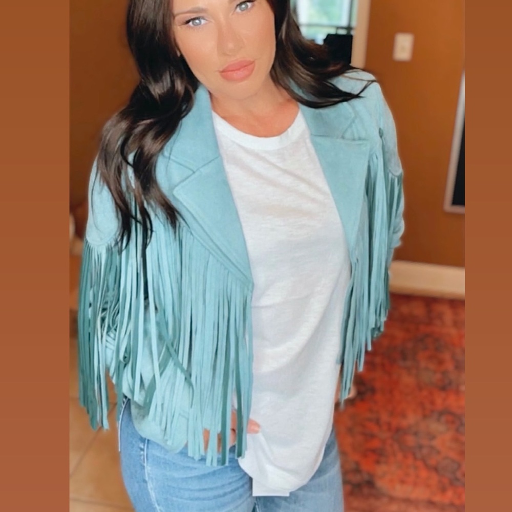 Saints & Hearts Fringe Suede Jacket